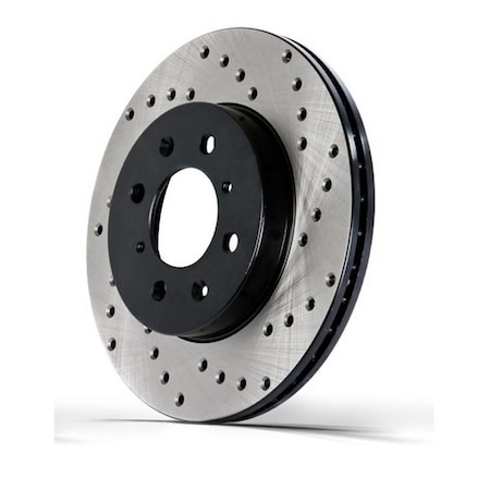 Stoptech 2005-2010 Volkswagen Jetta Rear Left Cross Drilled Sport Rotor P78-12833099L